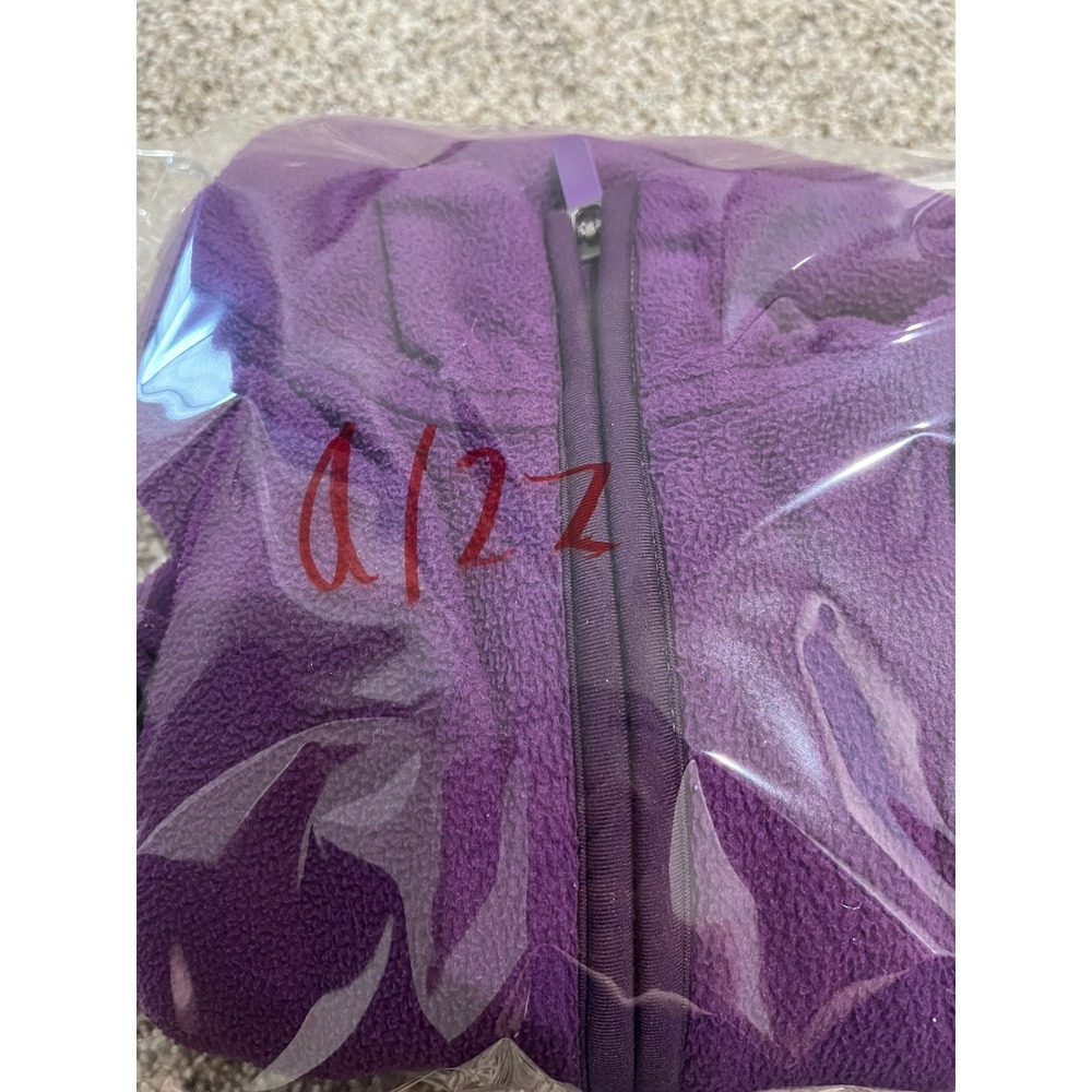 Lands End Womens XL Full Zip Fleece Jacket Purple Mock Neck Soft Warm Coat - Picture 8 of 8